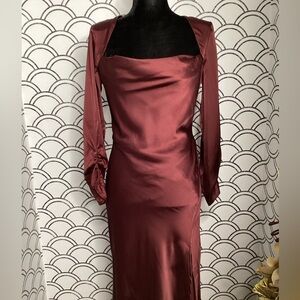 ASTR the Label Burgundy Satin Dress – Size Medium